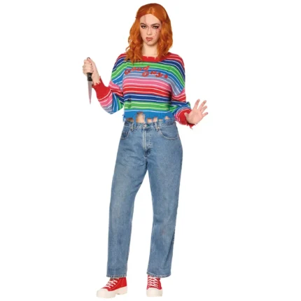 Halloween Adult Ripped Chucky Sweater