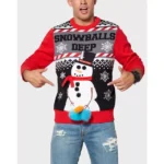 Christmas Light-Up Snowballs Deep Ugly Sweater - Image 2