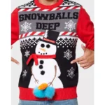 Christmas Light-Up Snowballs Deep Ugly Sweater - Image 3