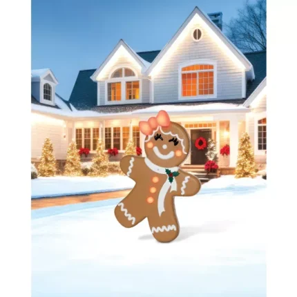 Christmas 3 Ft Light-Up Gingerbread Girl Animatronic