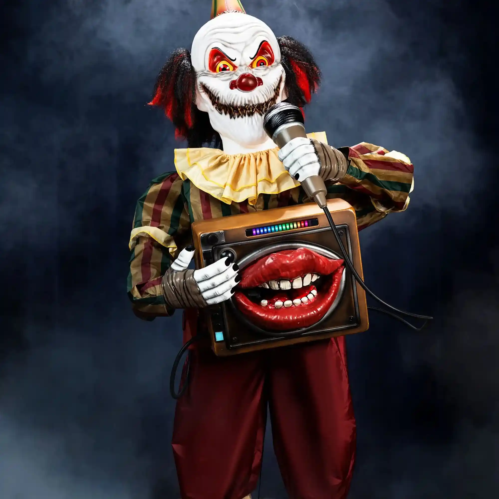 Untitled design (3) (1) Halloween 6.6FT Laugh Track Jack the Sinister Smiling Clown Animatronic