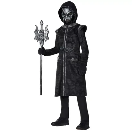 Kids Dark Overlord Halloween Costume with Mask and Dragon Staff